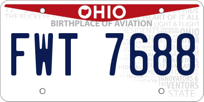 OH license plate FWT7688