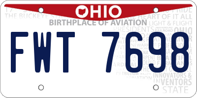 OH license plate FWT7698