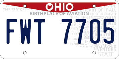 OH license plate FWT7705