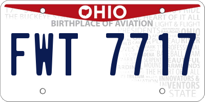 OH license plate FWT7717