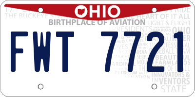 OH license plate FWT7721