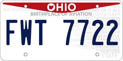 OH license plate FWT7722