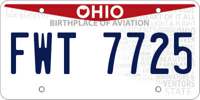 OH license plate FWT7725