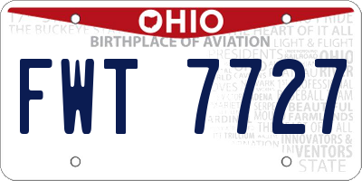 OH license plate FWT7727
