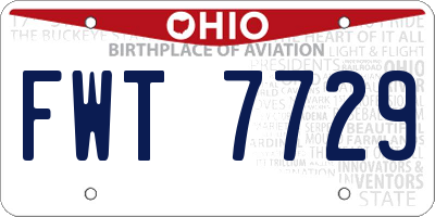 OH license plate FWT7729
