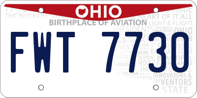 OH license plate FWT7730