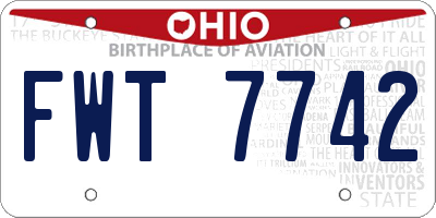 OH license plate FWT7742