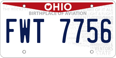 OH license plate FWT7756
