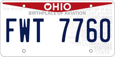 OH license plate FWT7760
