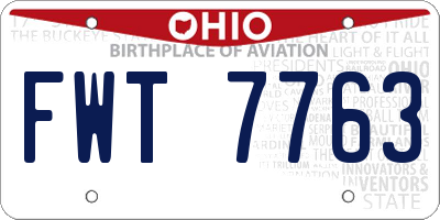 OH license plate FWT7763