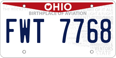 OH license plate FWT7768