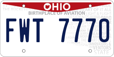 OH license plate FWT7770