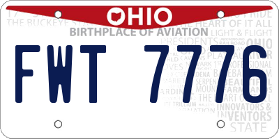 OH license plate FWT7776