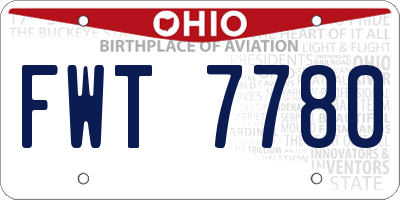OH license plate FWT7780
