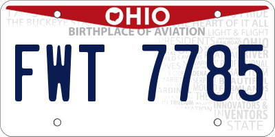 OH license plate FWT7785