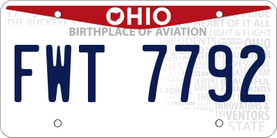 OH license plate FWT7792