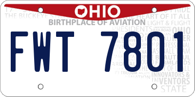 OH license plate FWT7801