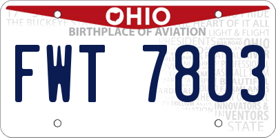 OH license plate FWT7803