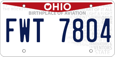 OH license plate FWT7804