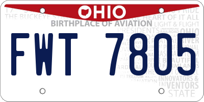 OH license plate FWT7805