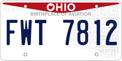OH license plate FWT7812