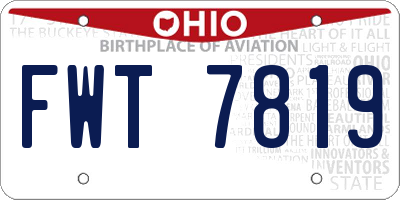 OH license plate FWT7819