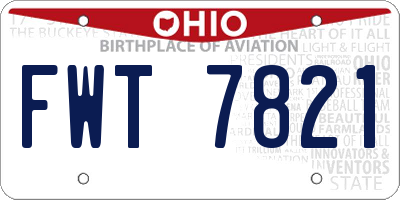 OH license plate FWT7821