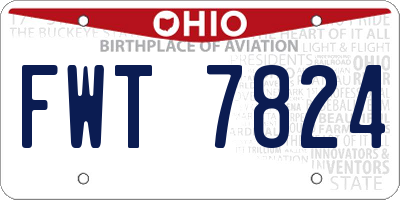 OH license plate FWT7824