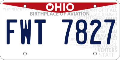 OH license plate FWT7827