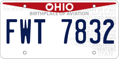 OH license plate FWT7832