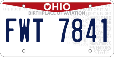 OH license plate FWT7841