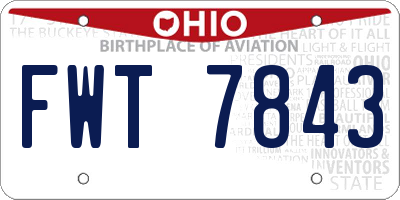 OH license plate FWT7843