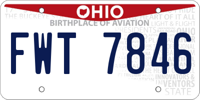OH license plate FWT7846