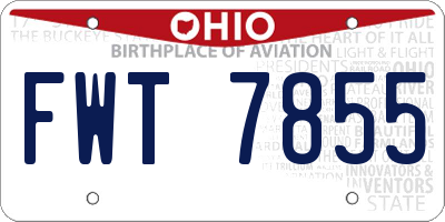 OH license plate FWT7855