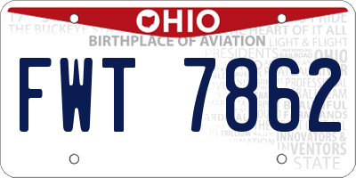 OH license plate FWT7862