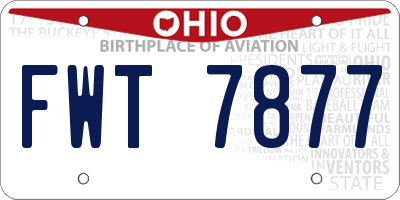 OH license plate FWT7877