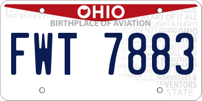 OH license plate FWT7883