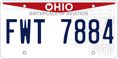 OH license plate FWT7884