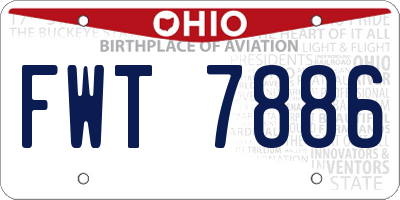 OH license plate FWT7886
