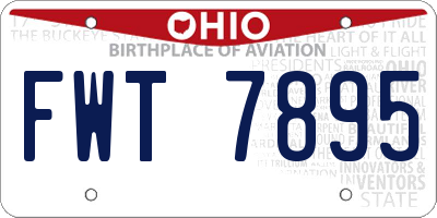 OH license plate FWT7895