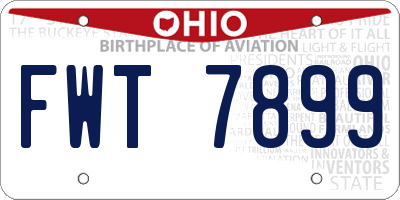 OH license plate FWT7899