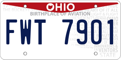 OH license plate FWT7901