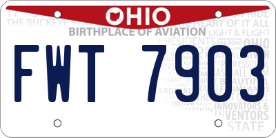 OH license plate FWT7903