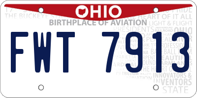 OH license plate FWT7913