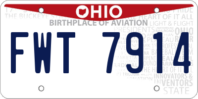 OH license plate FWT7914
