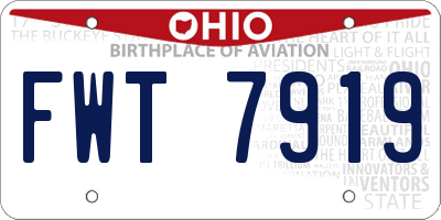 OH license plate FWT7919