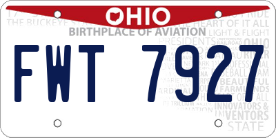 OH license plate FWT7927