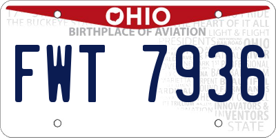 OH license plate FWT7936
