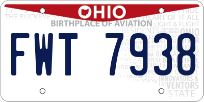 OH license plate FWT7938