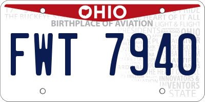 OH license plate FWT7940